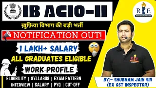 IB ACIO Grade-II Exe Recruitment 2023| 1 Lakh + salary 🔥| all Graduates Eligibile| Complete details