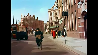 Driving Through Old London in the 1950s, New A.I. enhanced version! (HD)