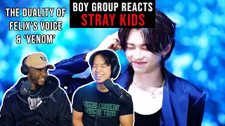 BOY GROUP REACTS | STRAY KIDS Duality of Felix's voice & 'Venom'