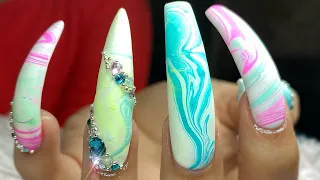 😱 Did I invent a NEW Way to Marble Nails?! Water Marble (Hydro Dipping) with GEL POLISH😎