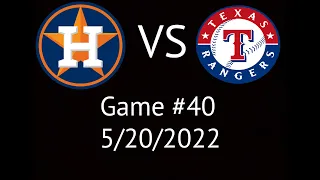 Astros VS Rangers Condensed Game Highlights 5/20/22