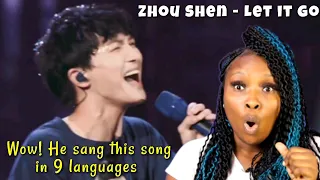 How Did He Do That!!... FIRST TIME HEARING Zhou Shen sings  - "Let It Go" in 9 languages! *WOW*🔥