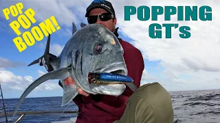 Popping Giant Trevally on the Fish Inc. Scrum Half Popper