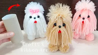 The Cutest Dog Easy Making Idea with Wool - How to Make Beautiful Dog with Yarn - DIY Woolen Dolls