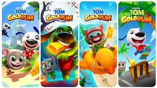 Talking Tom Gold Run Earth Day Update vs Halloween Update vs Water Park Update vs Skateboard Update