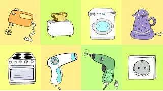 Learn German: 28 Household Appliances with Example Sentences - German for children and beginners
