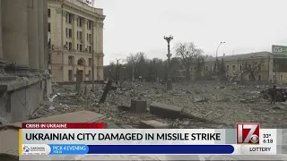 Russian missile strike hits heart of Kharkiv