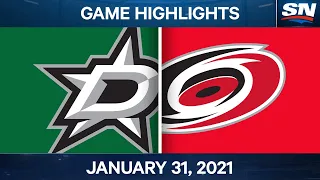 NHL Game Highlights | Stars vs. Hurricanes - Jan. 31, 2021