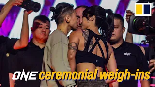 ONE Championship on Prime Video 2 ceremonial weigh-ins | Angela Lee shoves Xiong Jingnan