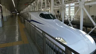 鬼加速！新型N700S 博多駅を発車 発車メロディは銀河鉄道999 のぞみ34号東京行