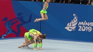 ACROBATIC GYMNASTICS FINAL womens group BELGIUM  II European Games 2019 MINSK RESULTS