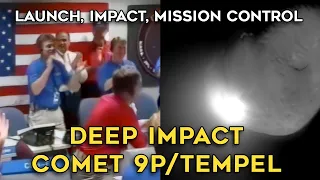 Deep Impact - Real-Time Comet Impact, Flyby, Launch, Mission Control footage, Delta II, NASA, 2005