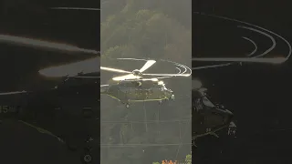 Swiss Cougar Helicopter || Blade tip vortex during landing #shorts