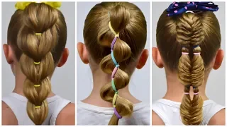 How to: 3 PERFECT Ponytails with Bright elastics ✿ HOW TO BRAID FOR BEGINNERS ✿ Tutorial #5 #LGH