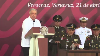 Presidente encabeza ceremonia del 109 aniversario de defensa del puerto de Veracruz