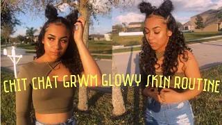 CHIT CHAT GRWM GLOWY MAKEUP LOOK || HOW TO GLOW TO THE GODDESS ‼️🤩