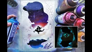 Aladdin GLOW IN DARK - SPRAY PAINT ART - by Skech