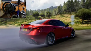 1000HP Alfa Romeo Giulia - Forza Horizon 5  | Thrustmaster T300RS + TH8A Shifter Gameplay