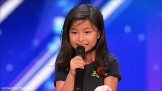 9 Year Old Celine Tam Stuns Crowd with  My Heart Will Go On  on America's Got Talent 2017