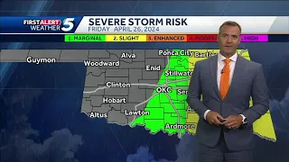 Friday April 26, 2024 TIMELINE: Severe storms Friday and Saturday