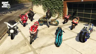 GTA 5 - 🔥 Stealing 2021 Luxury Super Bikes with Franklin (Real Life Bikes #04)