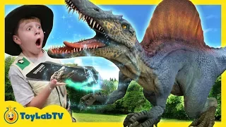 Dinosaurs Surprise Toy Hunt & Kids Family Game with Dinosaur Toys in Surprise Egg, Fun Kids Video