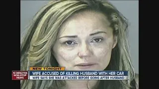 Woman accused of running over husband with car