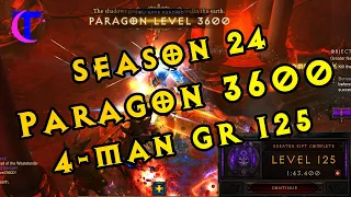 Diablo III Season 24 - TrepChains' Paragon 3600 - 4man GR 125