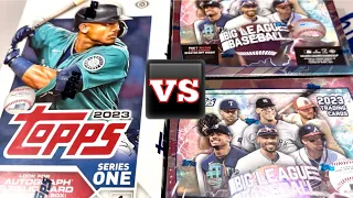 WHAT’S A BETTER VALUE?  ONE 2023 TOPPS HOBBY BOX vs TWO 2023 BIG LEAGUE BOXES!  (Face off Friday)