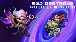 Idle Heroes - Void campaign - only 4 heroes clearing from 1-4-7 to 1-5-10 !