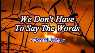 We Don't Have To Say The Words - Gerard Joling (KARAOKE VERSION)