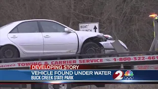 Vehicle found under water at Buck Creek State Park