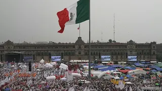 Thousands gather at Zocalo Square for ruling party candidate Sheinbaum's closing rally | AFP