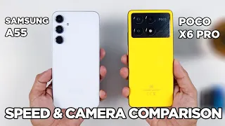 Samsung A55 vs POCO X6 Pro SPEED TEST & CAMERA Comparison | Zeibiz