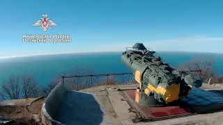 Пуски ракет БРК «Утес» у ході спільних навчаннь у Криму Чорноморського та Північного флотів РФ