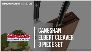 Cangshan Elbert 3 Piece Cleaver Set @Costco | 2 Cleaver Style Knives and Acacia Wood Knife Block