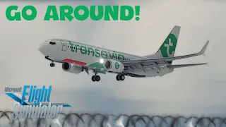 Go-around into BUSY Amsterdam Schiphol on VATSIM | PMDG 737 | Transavia | MSFS2020