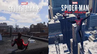 Miles Morales Swinging Comparison | Marvel's Spider-Man 2 And Marvel's Spider-Man Miles Morales