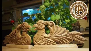 Wood carving. Резьба по дереву.  Навершие для карниза Птица