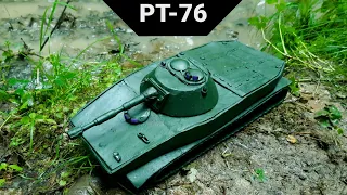 ПТ-76 ИЗ ПЛАСТИЛИНА ОБСТРЕЛ