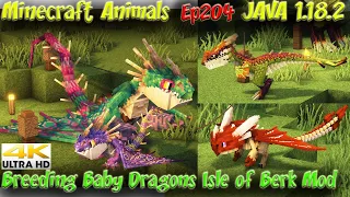 Isle Of Berk Dragon Mod - Breeding Baby Dragons Showcase - Minecraft JAVA 1.18.2 Animals Ep204