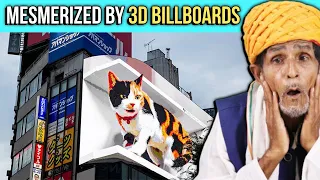 Villagers' Mind-Blown Reactions to Incredible 3D Billboard Technology! Tribal People Try