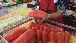 새벽시장, 과일 자르기 달인!  / amazing fruit cutting skill - thai street food