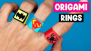 How to make SUPERHERO origami RING DIY Rings.