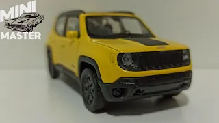 Miniatura Carro De Ferro Jeep Renegade Trailhawk Welly Amarelo