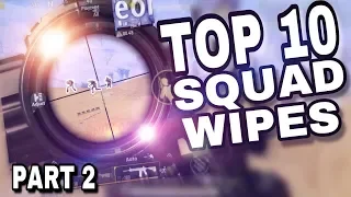 Top 10 SQUAD WIPES  Part - 2 || Best 1 VS 4 Moments - PUBG MOBILE Solo vs squad Montage