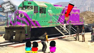 GTA 5 : Franklin First Train Experience With Shinchan & Pinchan in GTA 5 ! JSS GAMER ( GTA 5 Mods )