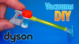 DIY How to make mini Vacuum Dyson Cleaner for Barbie Dollhouse CRAFTS and HACKS