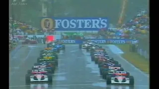 F1 Gp Austrália 1991 dilúvio! Vitória Senna melhores momentos.