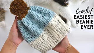 Easiest Crochet Beanie Ever / Hat Tutorial